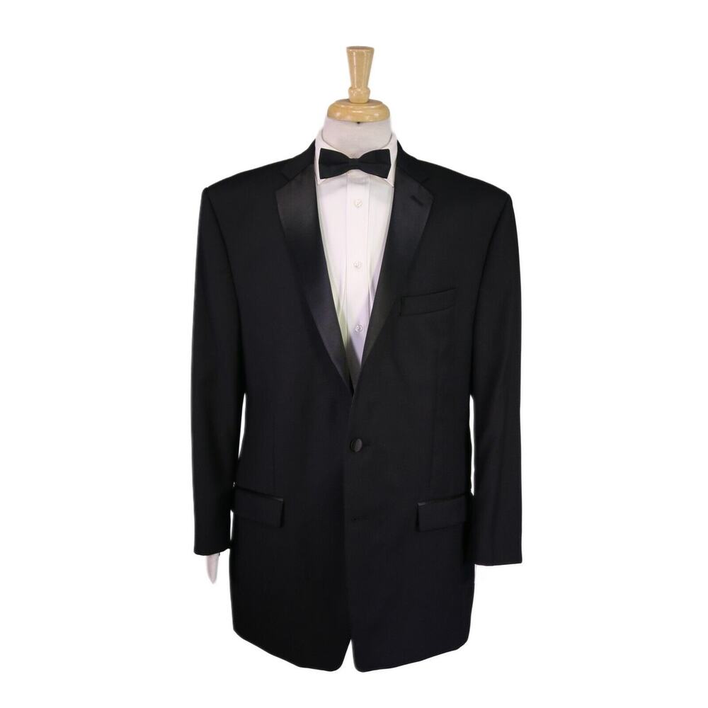 Lauren Ralph Lauren Black Satin Lapel Tuxedo Jacket
